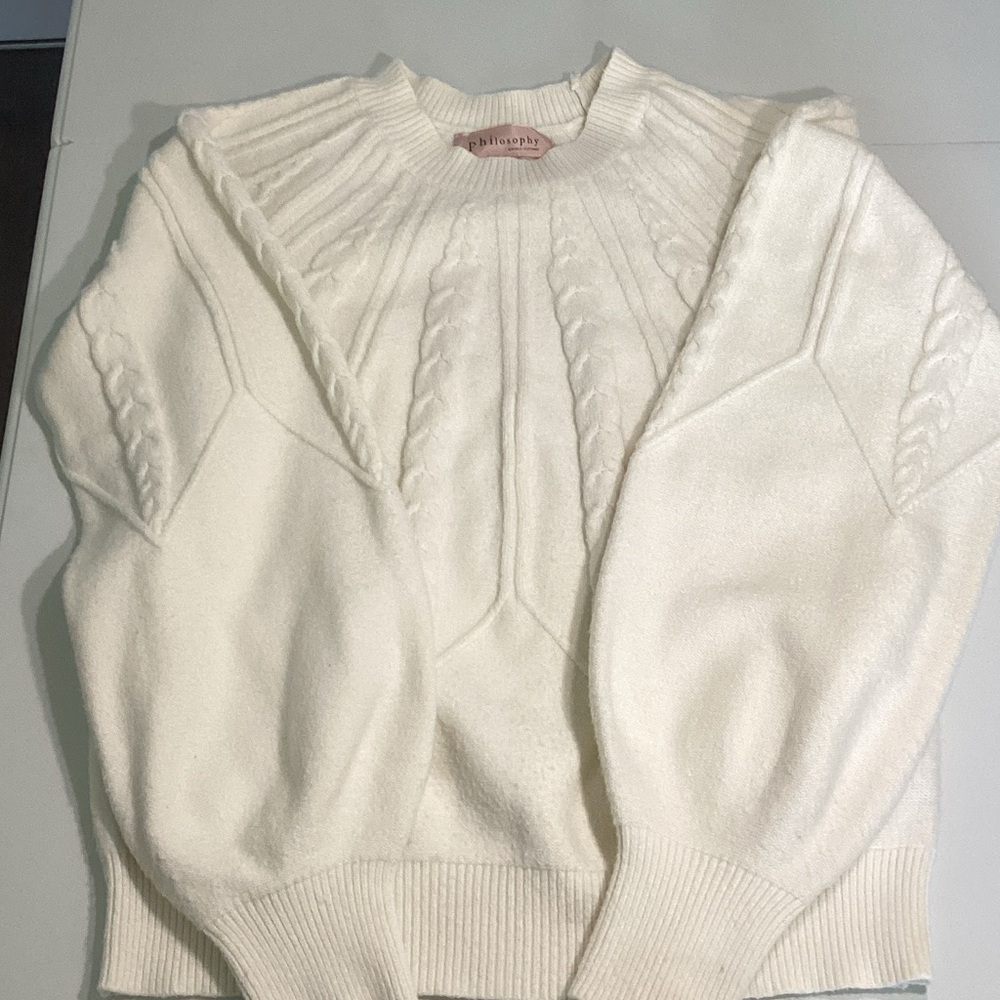 Philosophy Cream Crew Neck Sweater